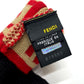 FENDI Zucca Wool Gloves for Women, Brown and Red