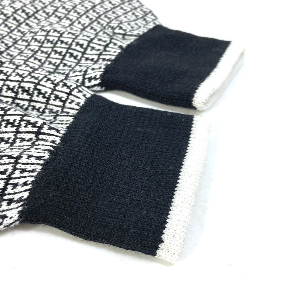 FENDI FXY010 Logo Gloves, Wool, Unisex, Black