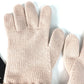 FENDI FXY574 Logo Gloves, Wool, Women's, Light Pink