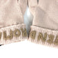 FENDI FXY574 Logo Gloves, Wool, Women's, Light Pink
