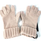FENDI FXY574 Logo Gloves, Wool, Women's, Light Pink