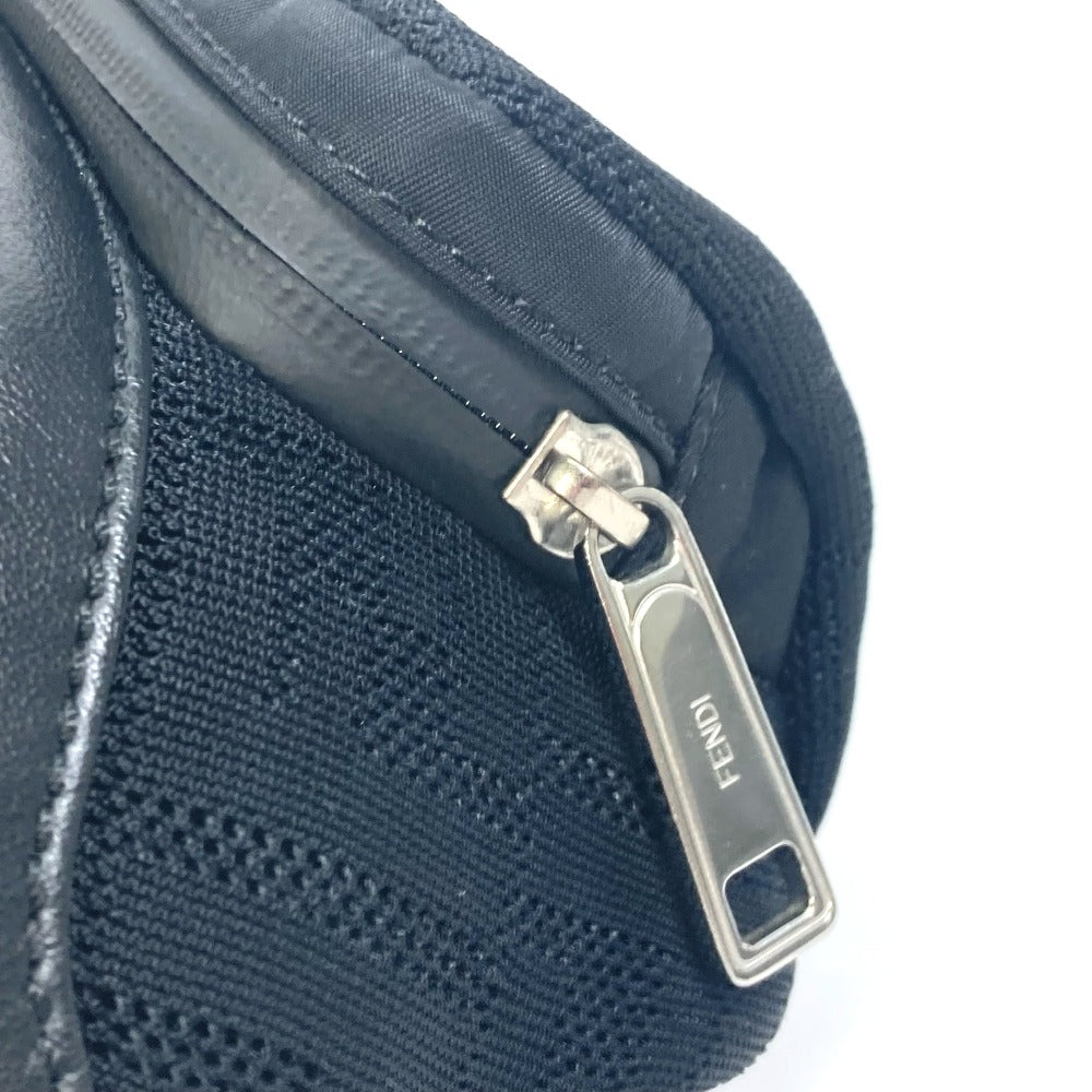 FENDI 7VA483 クロスボディ ショルダーバッグ ズッカ メッシュ カバン ボディバッグ ポリアミド メンズ ブラック