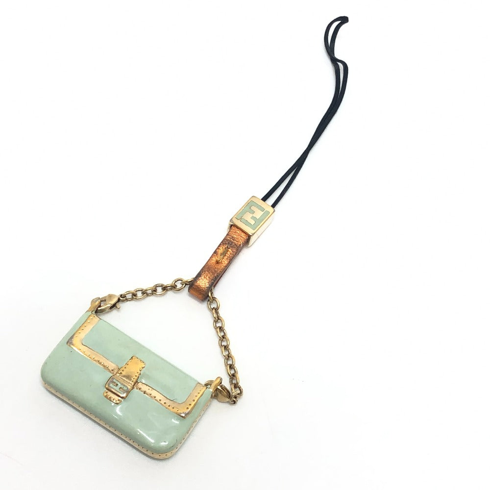 FENDI バックモチーフ マンマバゲット 小物 キーホルダー チャーム 携帯 ストラップ 陶器 レディース グリーン