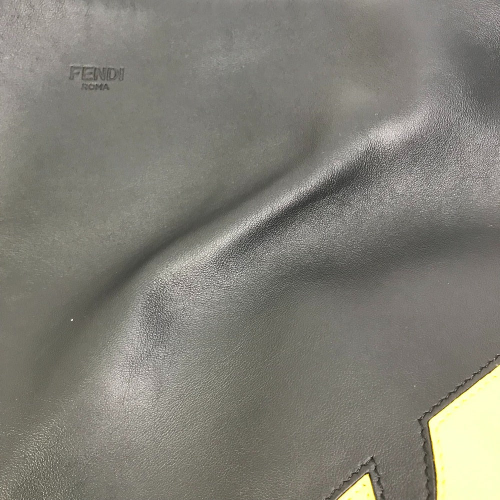 FENDI 7VA470 斜め掛け クラッチバッグ モンスター バグス 2WAY メッセンジャーバッグ カバン ショルダーバッグ レザー メンズ ブラック