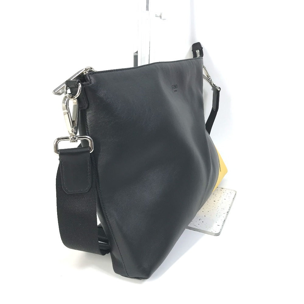 FENDI 7VA470 斜め掛け クラッチバッグ モンスター バグス 2WAY メッセンジャーバッグ カバン ショルダーバッグ レザー メンズ ブラック