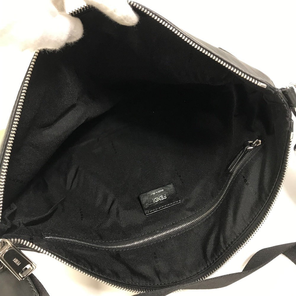 FENDI 7VA470 斜め掛け クラッチバッグ モンスター バグス 2WAY メッセンジャーバッグ カバン ショルダーバッグ レザー メンズ ブラック