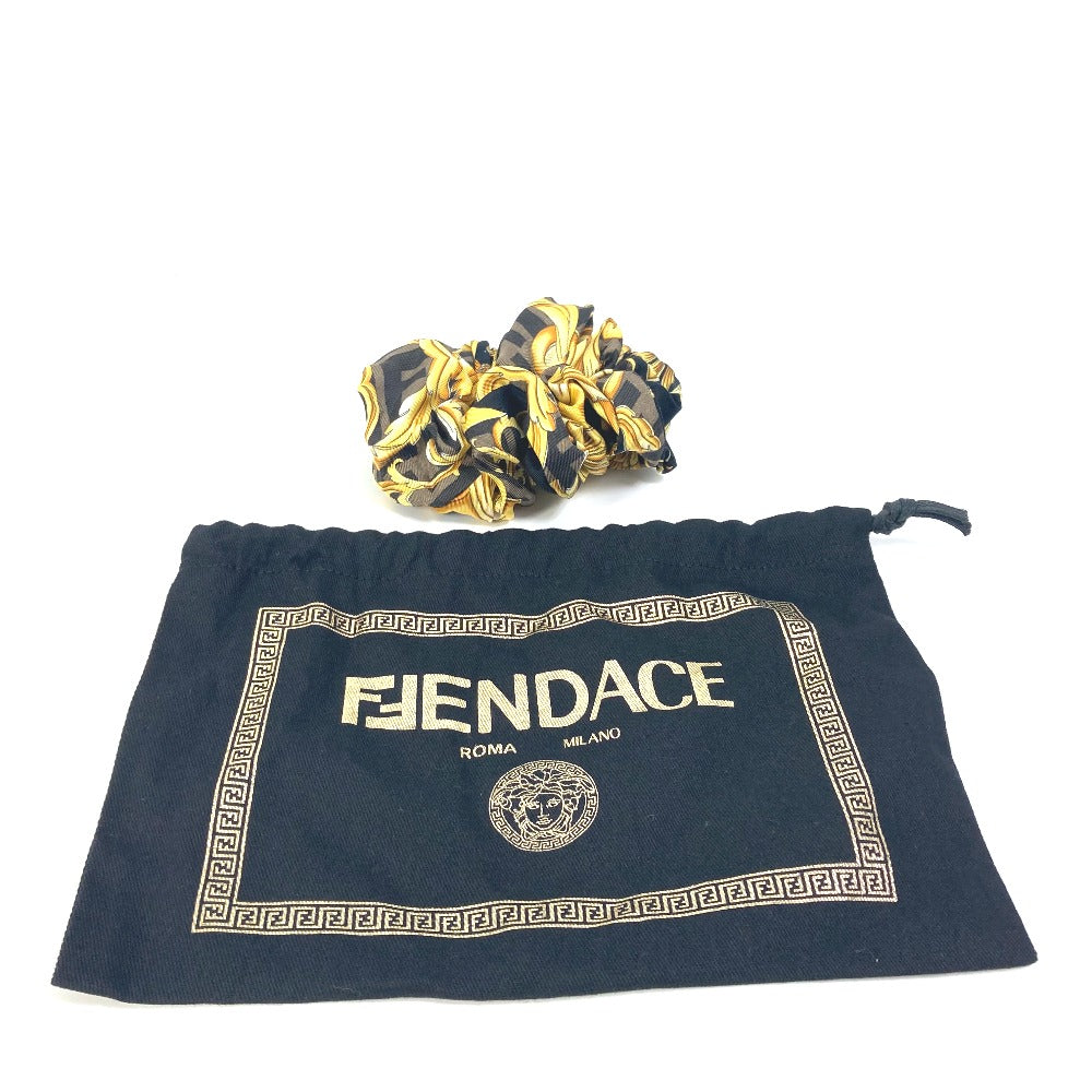 FENDI ヴェルサーチ コラボ VERSACE フェンダーチェ FENDACE  へアゴム ヘアアクセサリー シュシュ シルク レディース