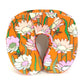 FENDI Floral Neck Pillow and Eye Mask Travel Set, Velvet Cushion, Orange, Women's