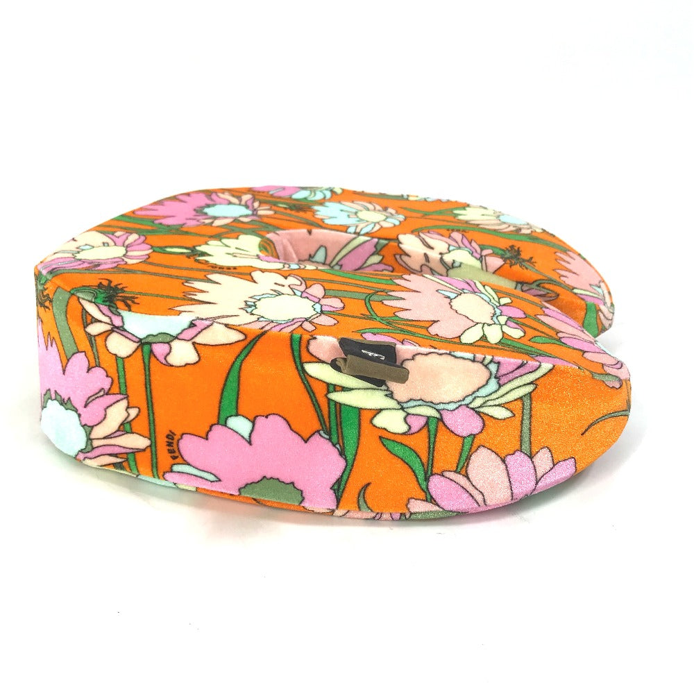 FENDI Floral Neck Pillow and Eye Mask Travel Set, Velvet Cushion, Orange, Women's