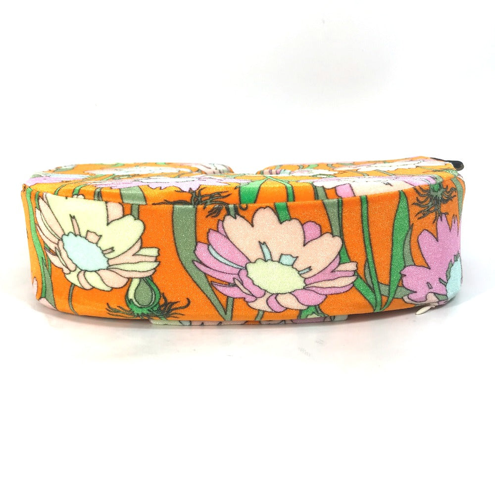 FENDI Floral Neck Pillow and Eye Mask Travel Set, Velvet Cushion, Orange, Women's