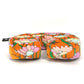 FENDI Floral Neck Pillow and Eye Mask Travel Set, Velvet Cushion, Orange, Women's
