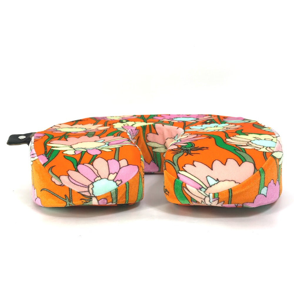 FENDI Floral Neck Pillow and Eye Mask Travel Set, Velvet Cushion, Orange, Women's