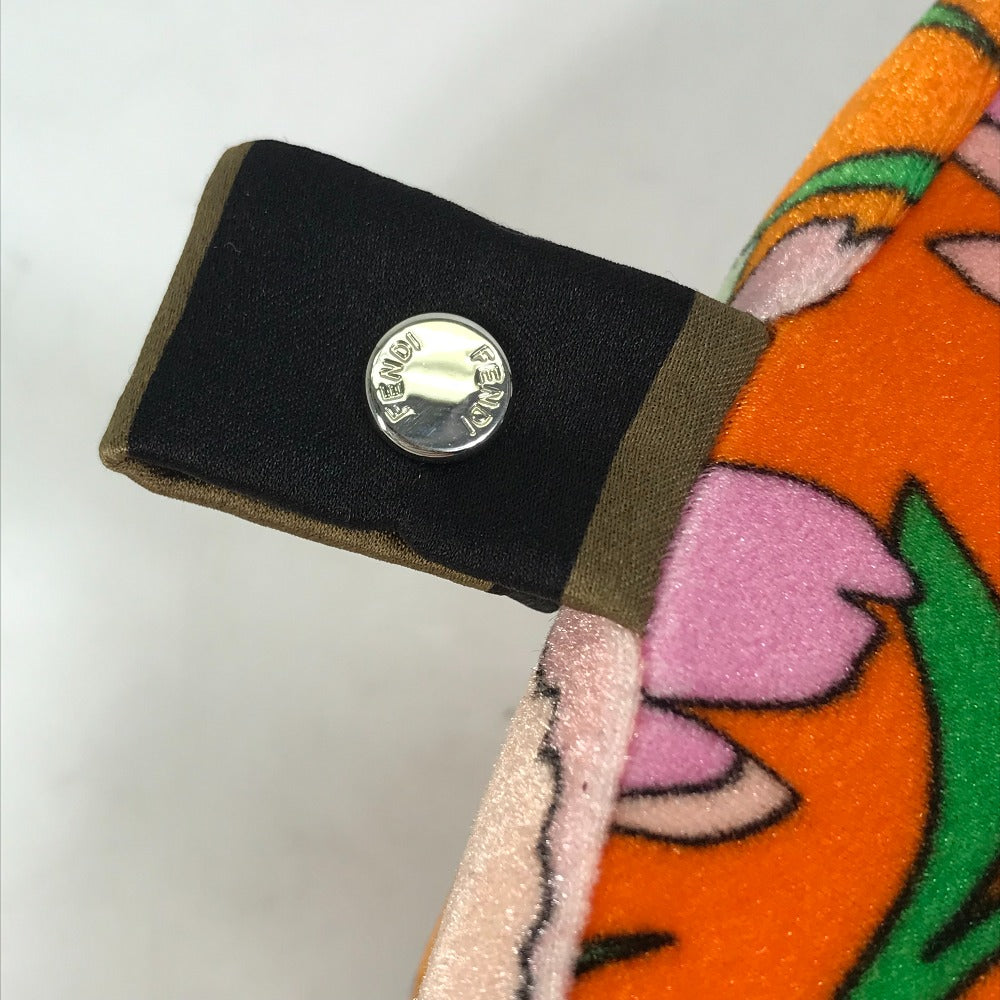 FENDI Floral Neck Pillow and Eye Mask Travel Set, Velvet Cushion, Orange, Women's