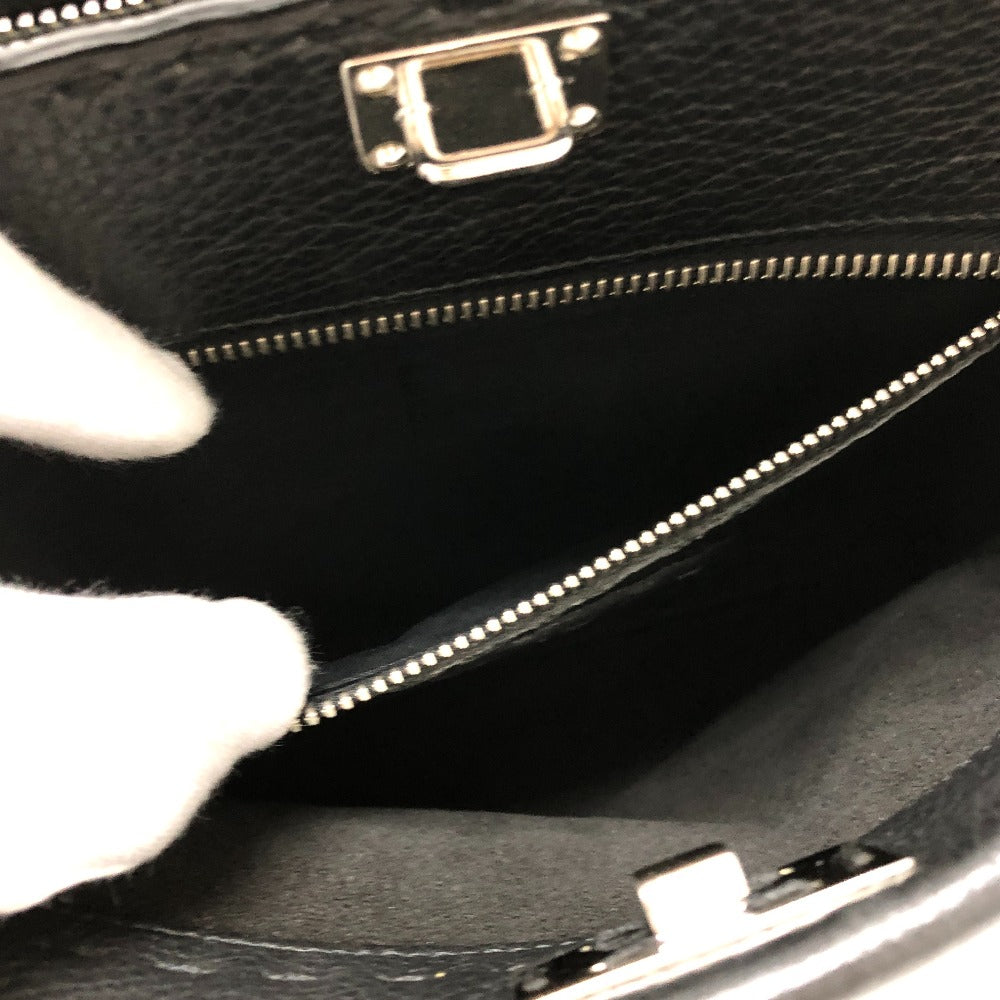 FENDI 7VA422 Selleria Peekaboo Fit Mini 2WAY Back Business Bag Bag Handbag Leather Unisex Black