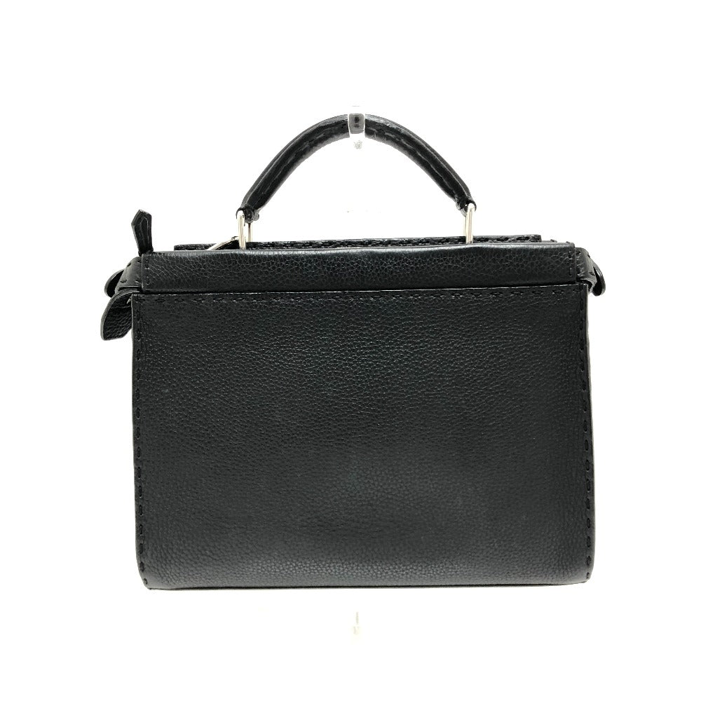 FENDI 7VA422 Selleria Peekaboo Fit Mini 2WAY Back Business Bag Bag Handbag Leather Unisex Black