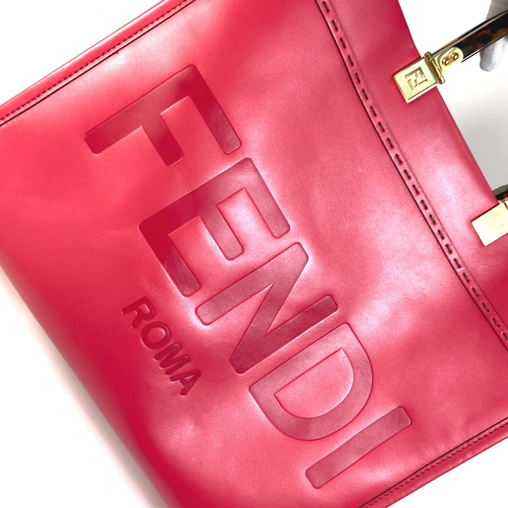 FENDI 8BH386 Sunshine Shopper Shoulder Bag, 2-Way Tote Bag, Leather, Women's, Pink