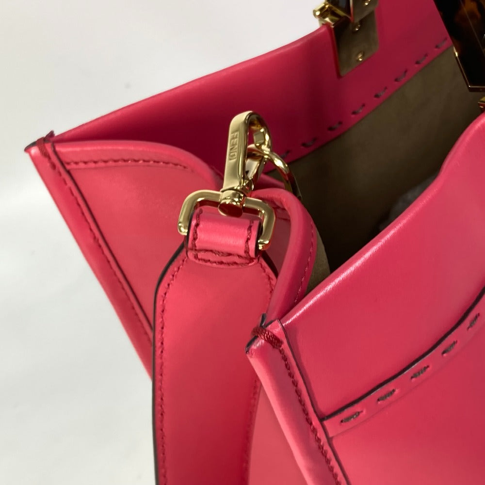 FENDI 8BH386 Sunshine Shopper Shoulder Bag, 2-Way Tote Bag, Leather, Women's, Pink