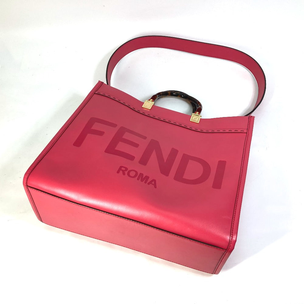 FENDI 8BH386 Sunshine Shopper Shoulder Bag, 2-Way Tote Bag, Leather, Women's, Pink