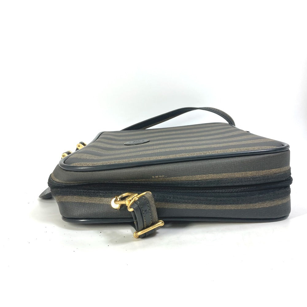 FENDI Pecan Handbag/Shoulder Bag/2-Way Bag/Business Bag in PVC/Leather, Brown, Men's