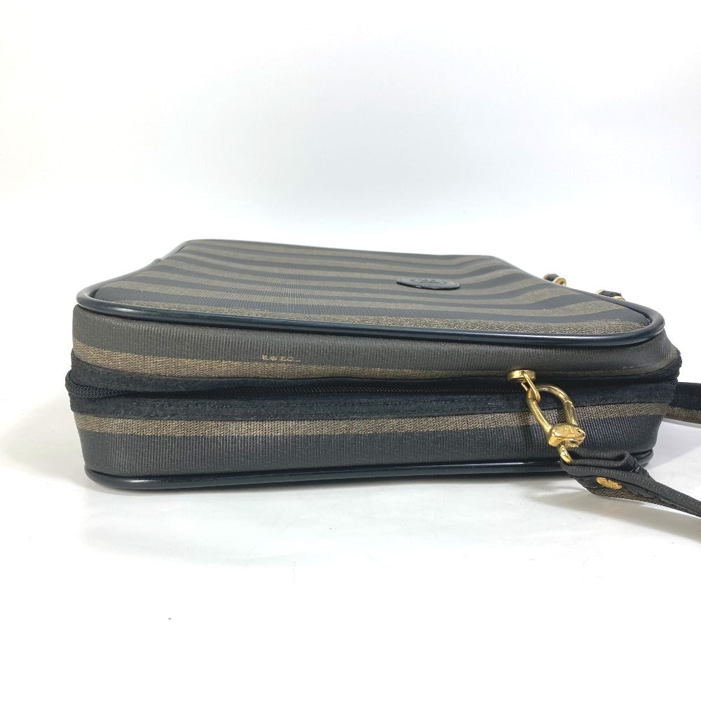 FENDI Pecan Handbag/Shoulder Bag/2-Way Bag/Business Bag in PVC/Leather, Brown, Men's