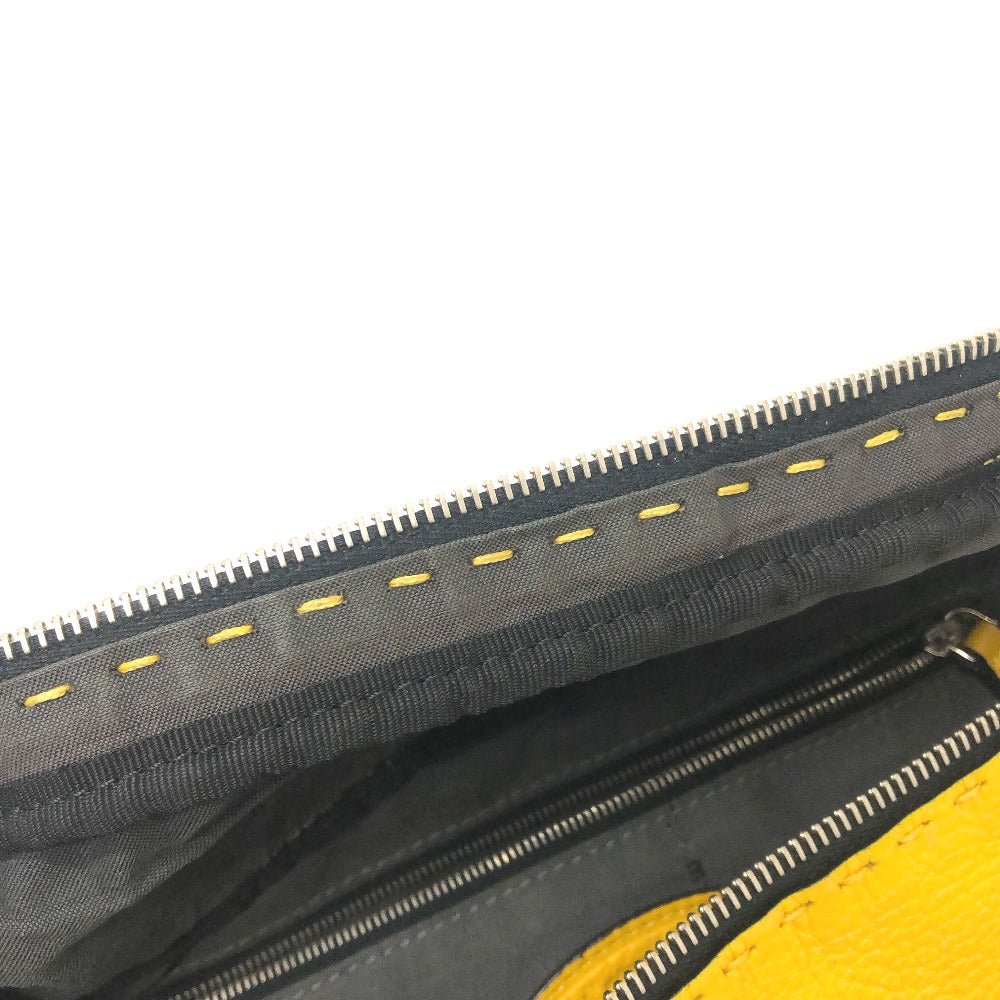 FENDI 7VA434 Selleria Crossbody Bag, body bag, one shoulder bag, stitching Waist Pouch Leather yellow Used