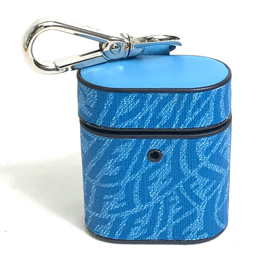 FENDI 7AR987 Zucca Print Airpods Case, Earphone Case, Small Item Case, Plastic, Women's, Blue