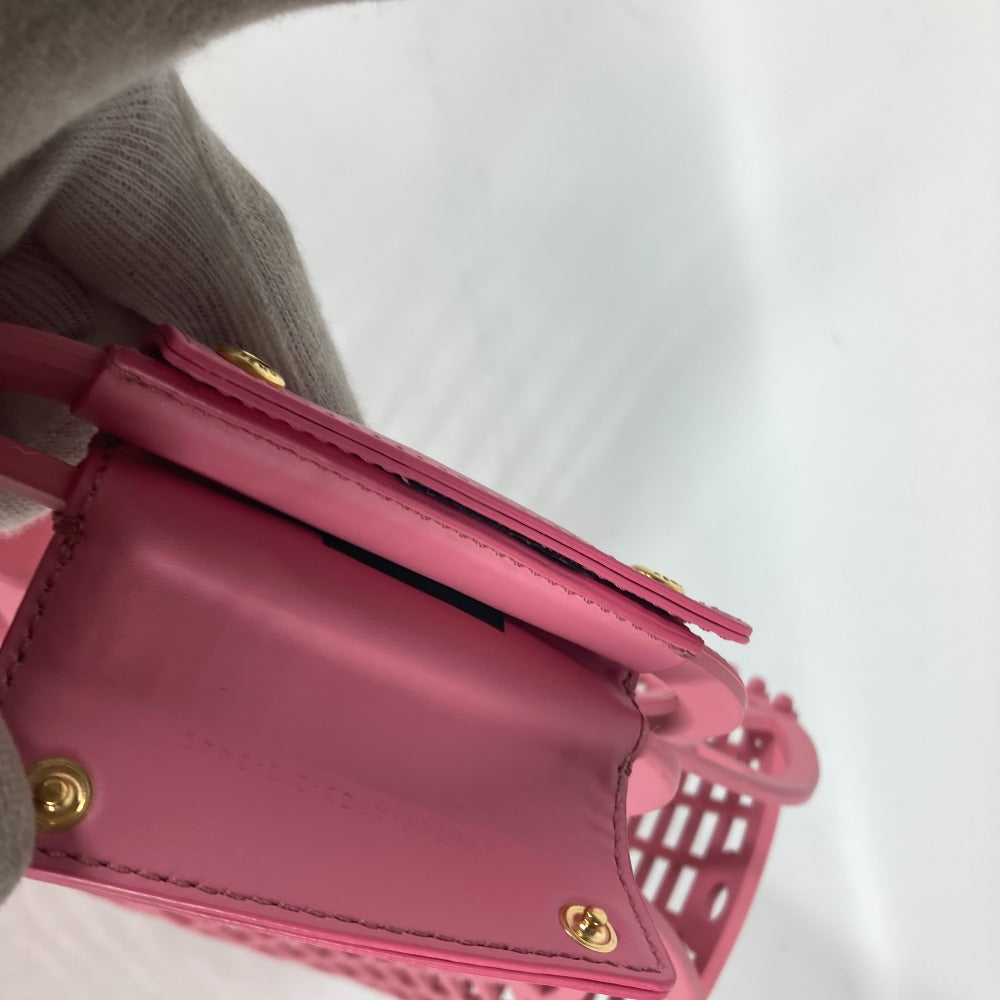 FENDI 8BH389 ミディアム バスケット カバン メッシュ トートバッグ ハンドバッグ プラスチック レディース ピンク