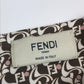FENDI シルク ロゴ 髪留め ヘアクリップ ヘアアクセサリー ファッション小物 バレッタ シルク レディース ブラウン×ホワイト