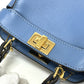 FENDI 7AS294 ナノ ピーカブー 2WAY ポシェット カバン 肩掛け 斜めかけ ショルダーバッグ レザー レディース ブルー - brandshop-reference