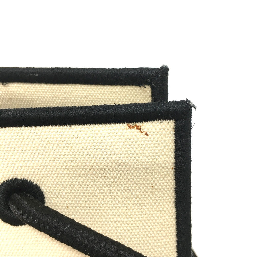 FENDI 8BH379 Logo Roma Shopper Bag Large Tote Bag Canvas Women's Grezzo Natural Beige &amp; Black