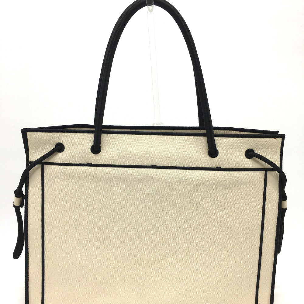 FENDI 8BH379 Logo Roma Shopper Bag Large Tote Bag Canvas Women's Grezzo Natural Beige &amp; Black