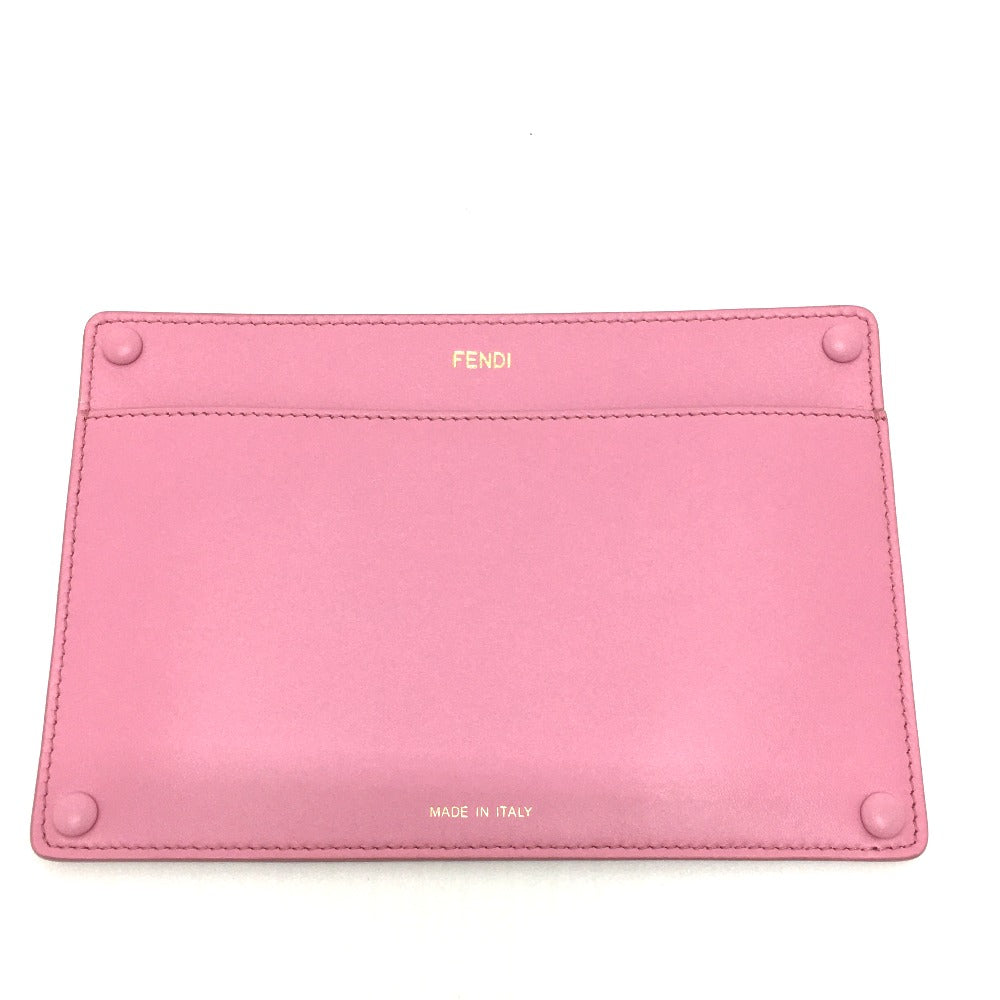 FENDI 7AR907 Peekaboo Bag-in Pocket Flat Bag Accessory Pouch Leather Women's Pink