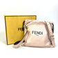 FENDI 8BT337 Drawstring Pouch, Crossbody Bag, Slim Clutch, Small Shoulder Bag, Leather, Women's, Pink