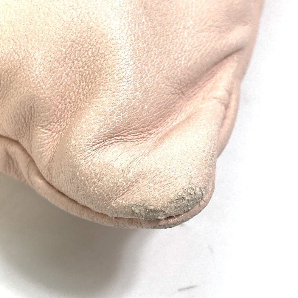 FENDI 8BT337 Drawstring Pouch, Crossbody Bag, Slim Clutch, Small Shoulder Bag, Leather, Women's, Pink