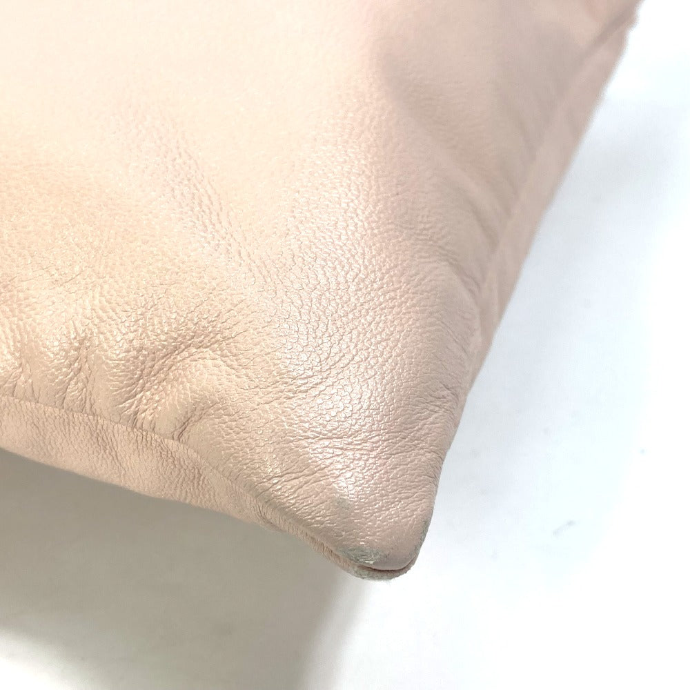 FENDI 8BT337 Drawstring Pouch, Crossbody Bag, Slim Clutch, Small Shoulder Bag, Leather, Women's, Pink