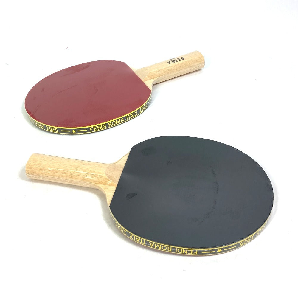 FENDI 7AS070AJJ4F1HR8 Zucca Logo Table Tennis Ping Pong Racket Case in Brown Fabric, Includes Racket and Ball, Full Set (3 Pieces), Rubber, Unisex