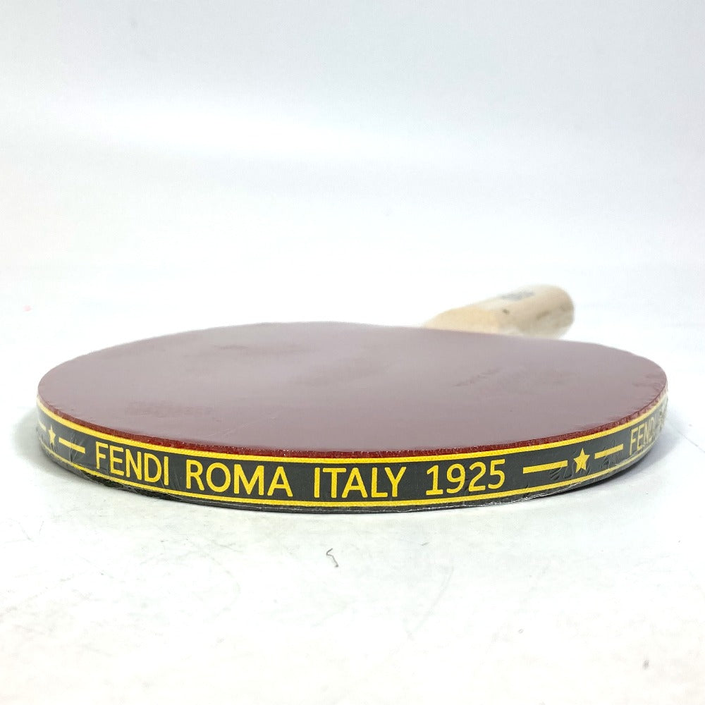 FENDI 7AS070AJJ4F1HR8 Zucca Logo Table Tennis Ping Pong Racket Case in Brown Fabric, Includes Racket and Ball, Full Set (3 Pieces), Rubber, Unisex