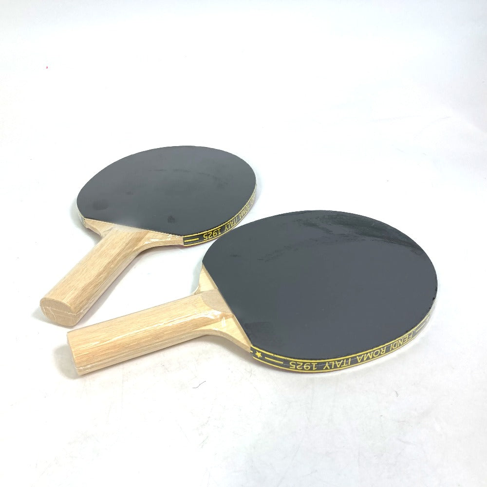 FENDI 7AS070AJJ4F1HR8 Zucca Logo Table Tennis Ping Pong Racket Case in Brown Fabric, Includes Racket and Ball, Full Set (3 Pieces), Rubber, Unisex