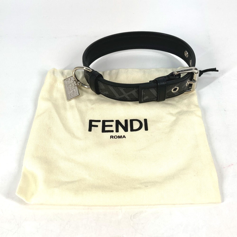 FENDI 8AC016 ズッカ ドッグカラー 犬 ペット ペット ワンちゃん 首輪 レザー ユニセックス - brandshop-reference