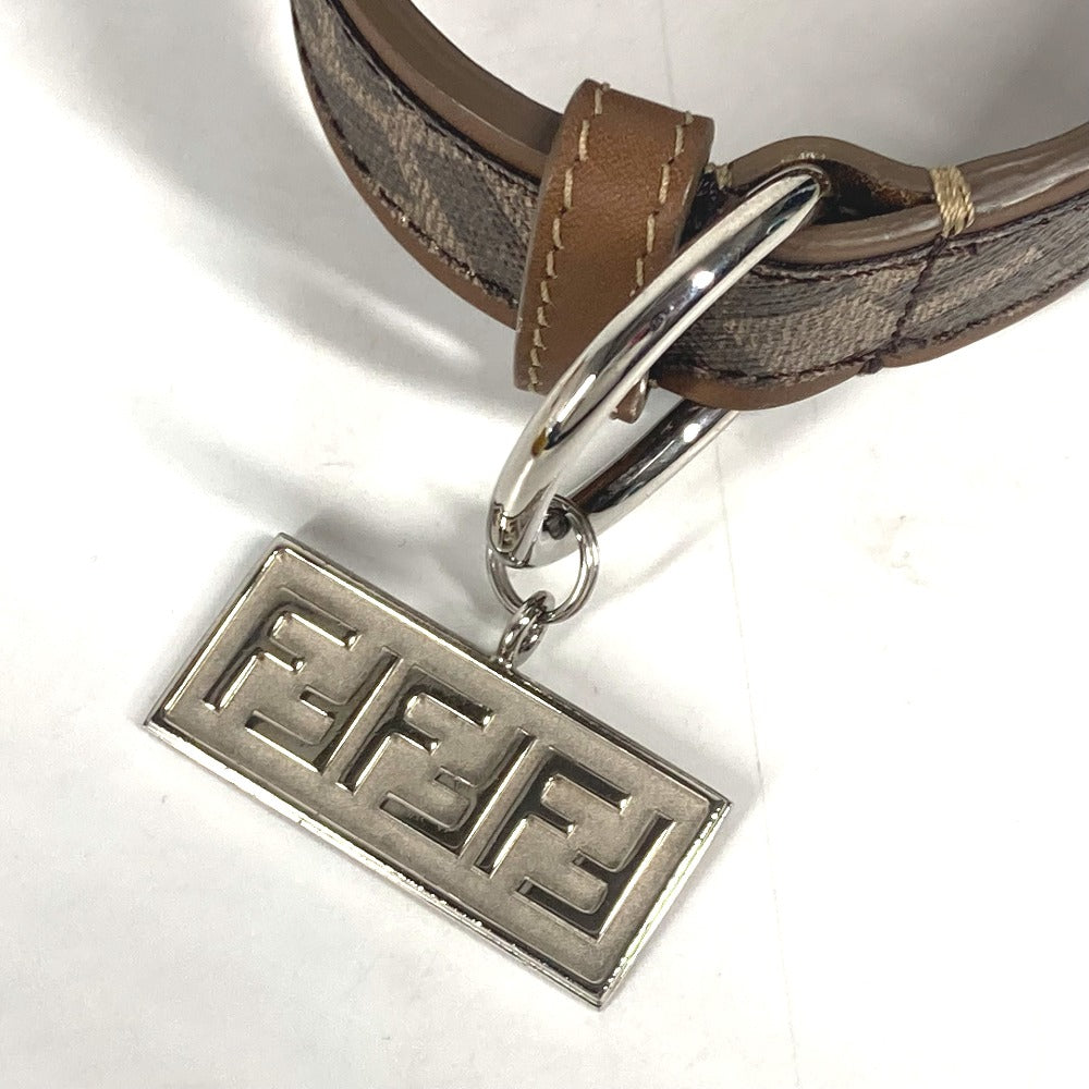 FENDI 8AC016 ズッカ ドッグカラー 犬 ペット アクセサリー ワンちゃん 首輪 レザー ユニセックス