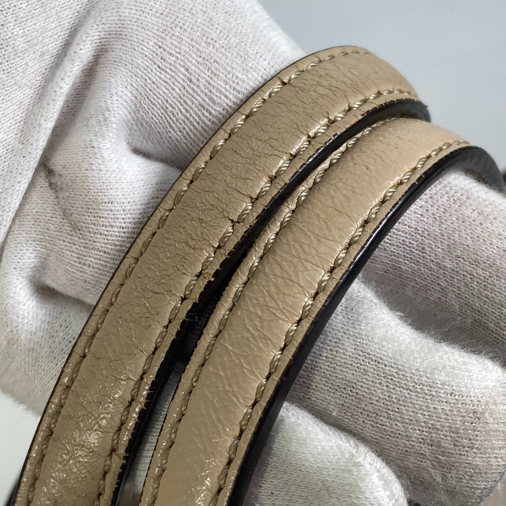 FENDI 8BT303 Zucca FLIP Large Handbag with FF Logo and Strap, 2-Way Bag, Crossbody/Shoulder Bag, Leather/Suede, Beige