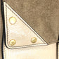 FENDI 8BT303 Zucca FLIP Large Handbag with FF Logo and Strap, 2-Way Bag, Crossbody/Shoulder Bag, Leather/Suede, Beige