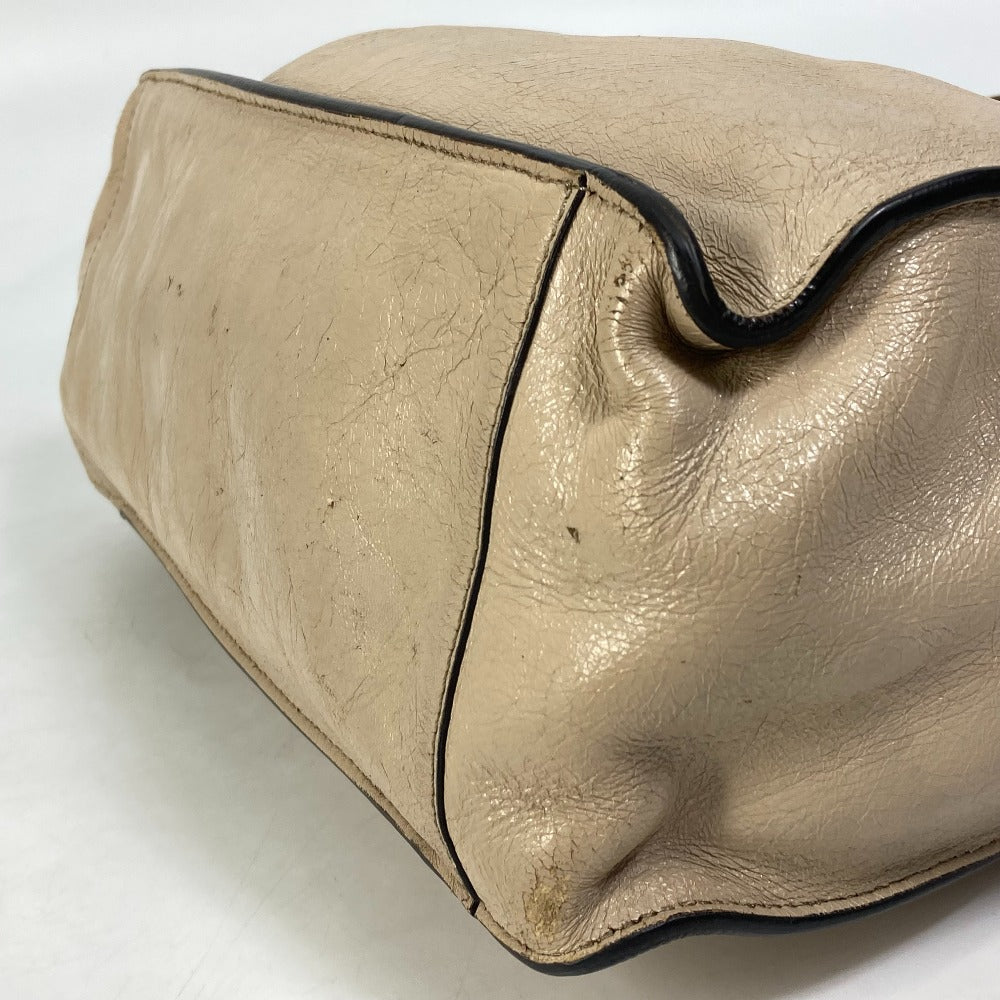 FENDI 8BT303 Zucca FLIP Large Handbag with FF Logo and Strap, 2-Way Bag, Crossbody/Shoulder Bag, Leather/Suede, Beige