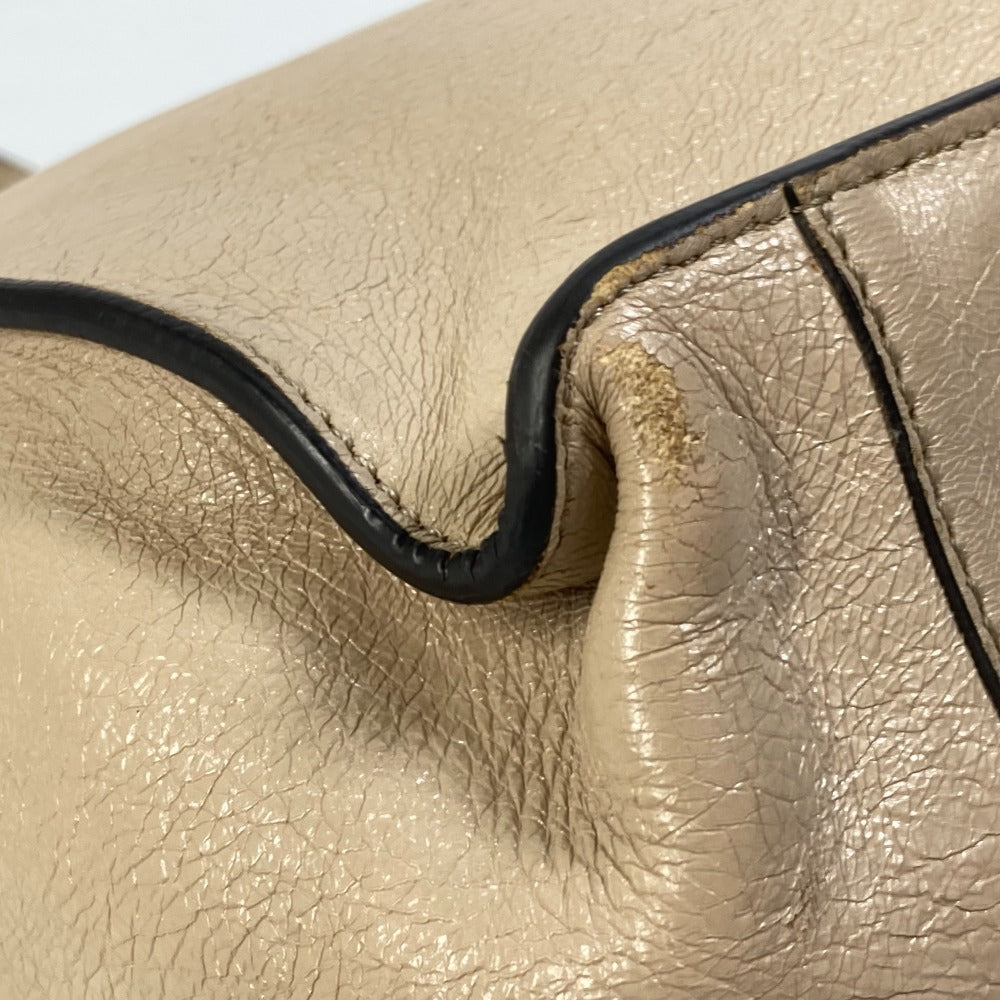 FENDI 8BT303 Zucca FLIP Large Handbag with FF Logo and Strap, 2-Way Bag, Crossbody/Shoulder Bag, Leather/Suede, Beige
