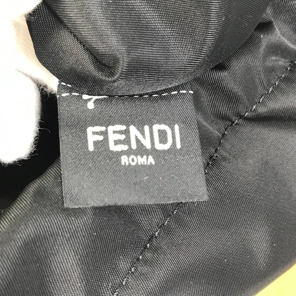 FENDI 7VZ066 Fendines Backpack, Nylon/Leather, Men's, Yellow