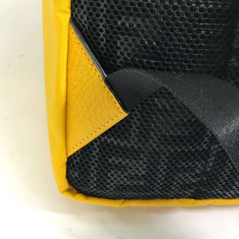 FENDI 7VZ066 Fendines Backpack, Nylon/Leather, Men's, Yellow