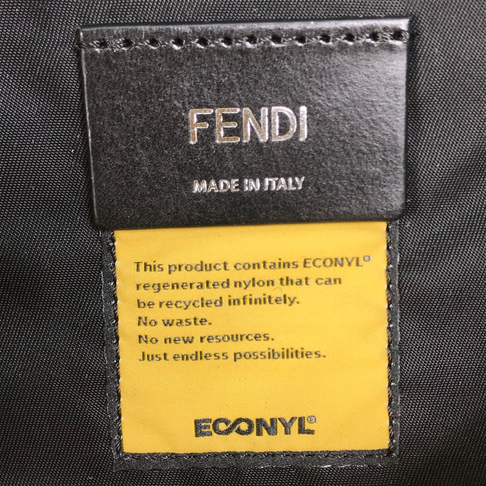 FENDI 7VZ066 Fendines Backpack, Nylon/Leather, Men's, Yellow