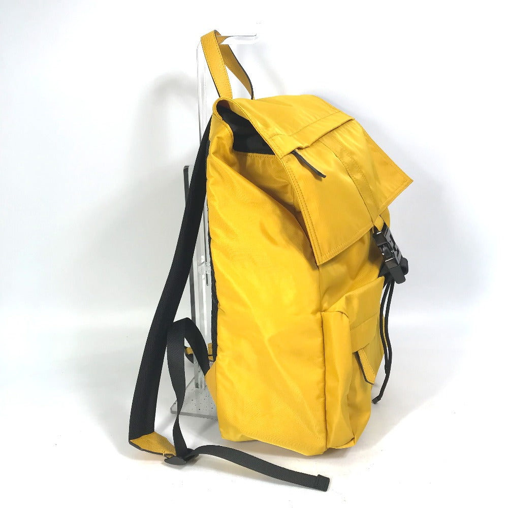 FENDI 7VZ066 Fendines Backpack, Nylon/Leather, Men's, Yellow