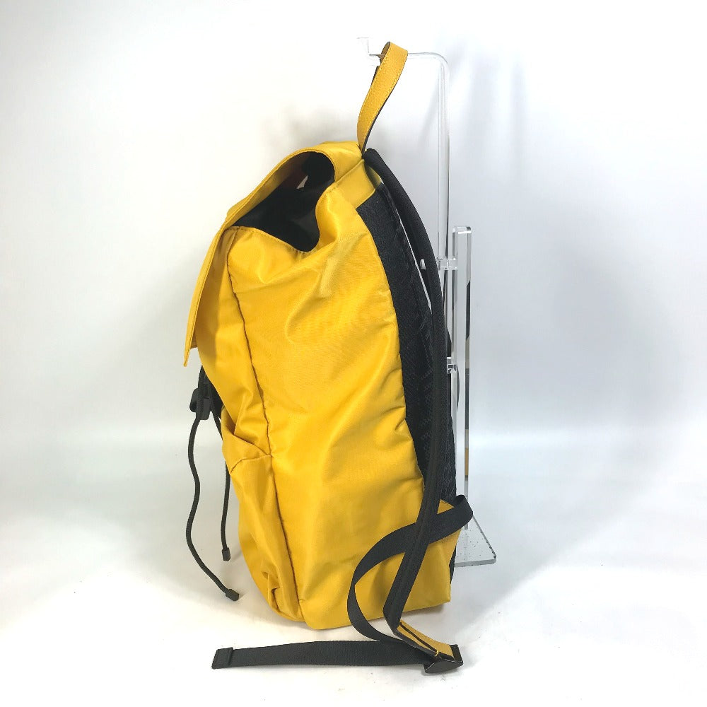 FENDI 7VZ066 Fendines Backpack, Nylon/Leather, Men's, Yellow