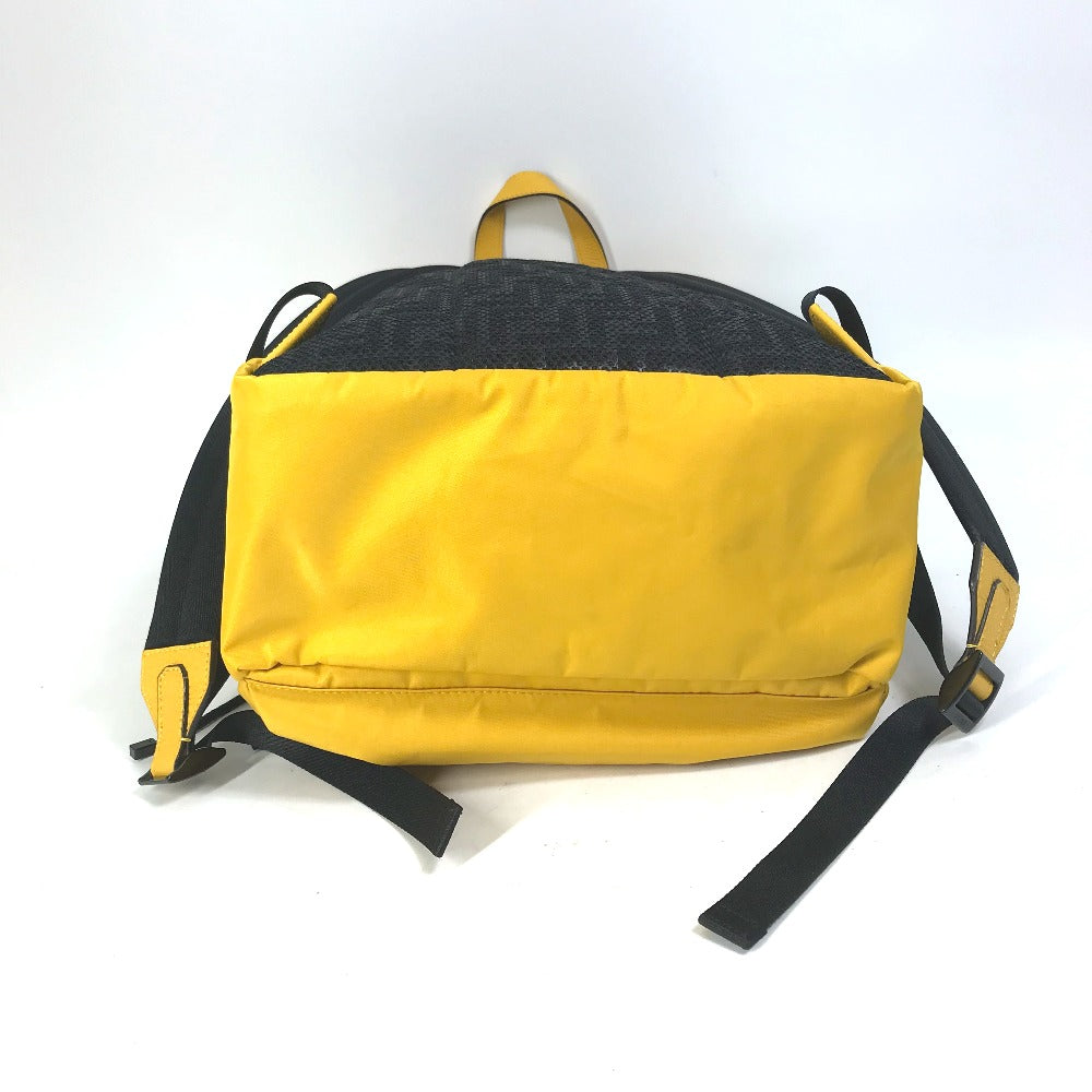 FENDI 7VZ066 Fendines Backpack, Nylon/Leather, Men's, Yellow